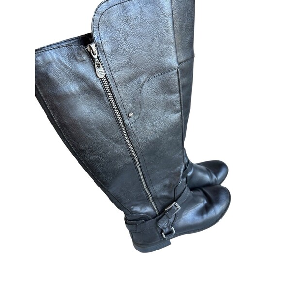 G by Guess Black Knee High Riding Boots Women’s 8M Zip Buckle Equestrian Style - Picture 8 of 14